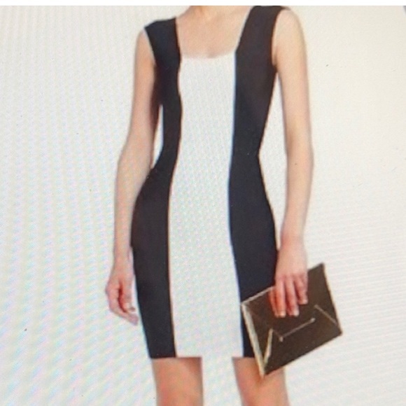 bcbgmaxazria bandage dress black and white - Picture 2 of 5